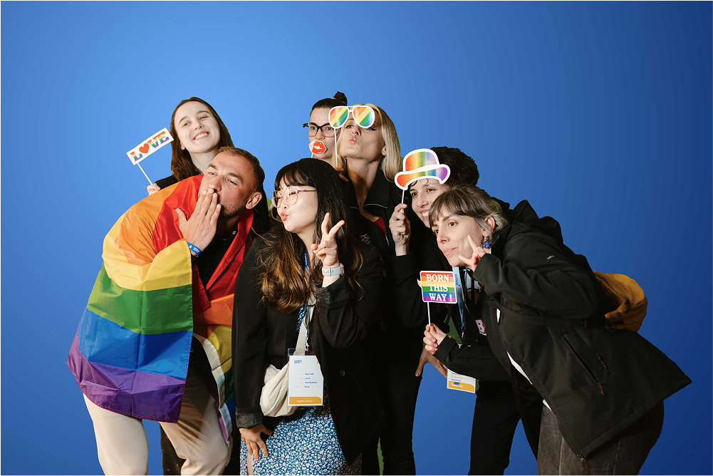 AirHelp teammates celebrating Pride together.